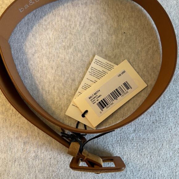 ba&sh Betty Suede Square Buckle Belt in Brown Size 85 (29in)